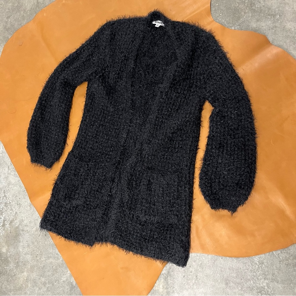 NWOT BB Dakota Black Fuzzy Cardigan M Super Soft